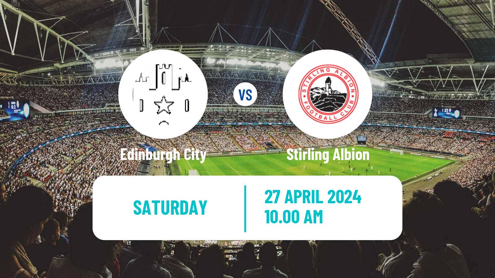 Soccer Scottish League One Edinburgh City - Stirling Albion