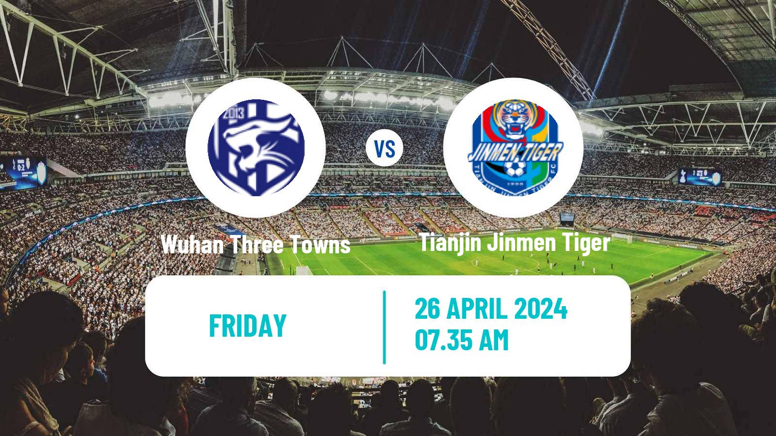 Soccer Chinese Super League Wuhan Three Towns - Tianjin Jinmen Tiger