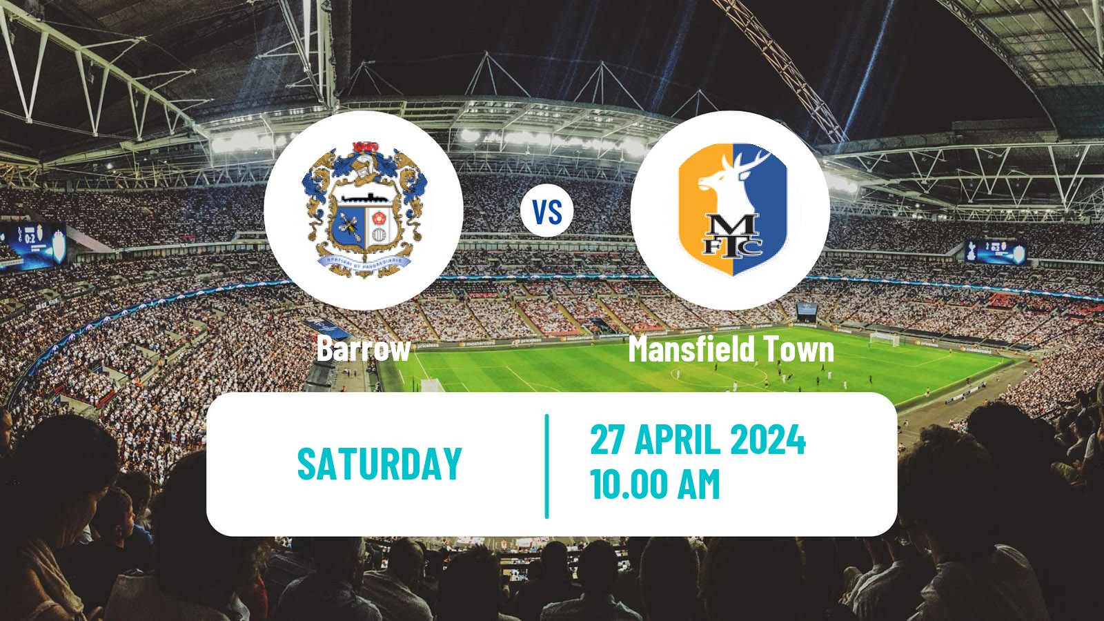 Soccer English League Two Barrow - Mansfield Town