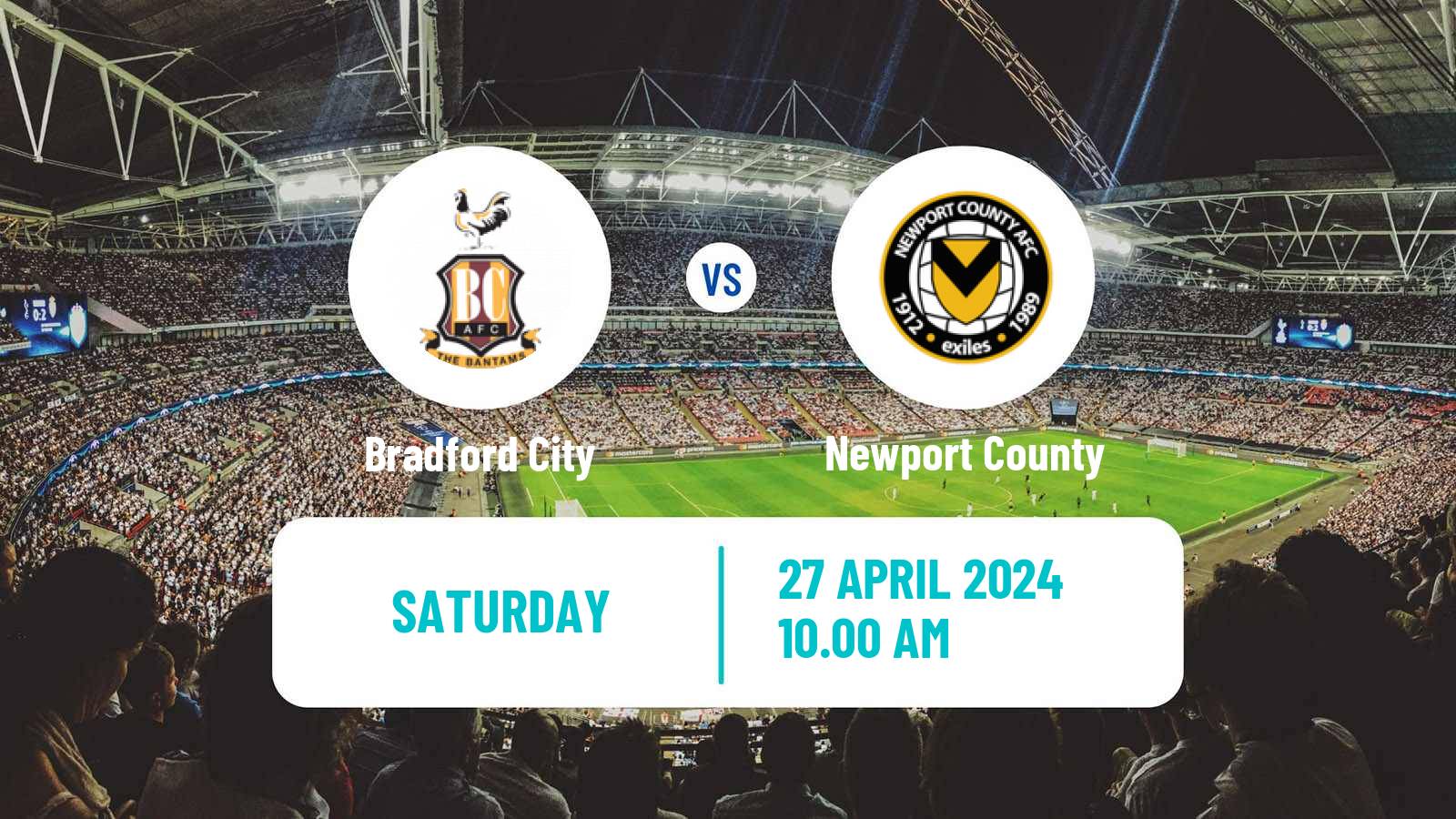 Soccer English League Two Bradford City - Newport County