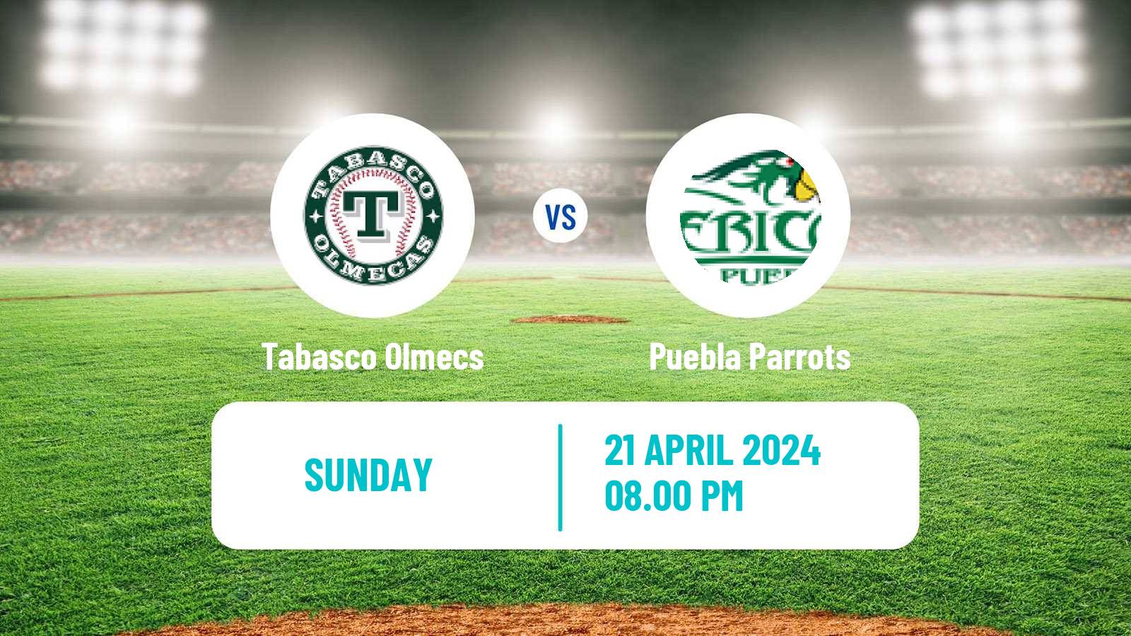 Baseball LMB Tabasco Olmecs - Puebla Parrots