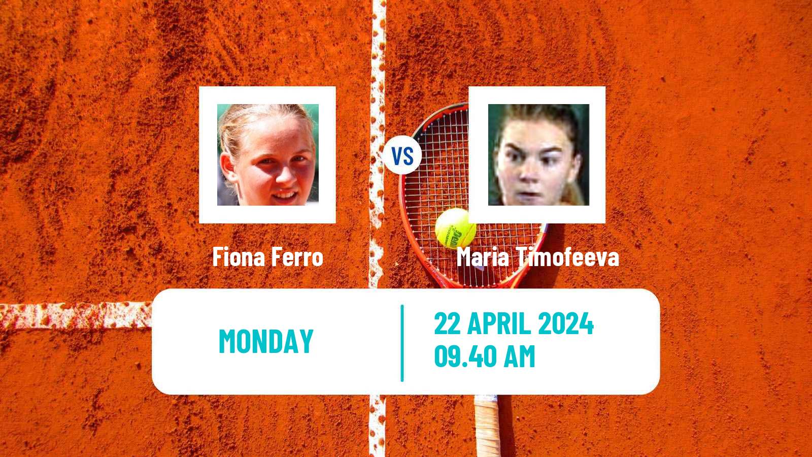 Tennis WTA Madrid Fiona Ferro - Maria Timofeeva