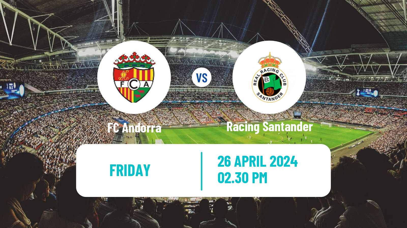 Soccer Spanish LaLiga2 FC Andorra - Racing Santander