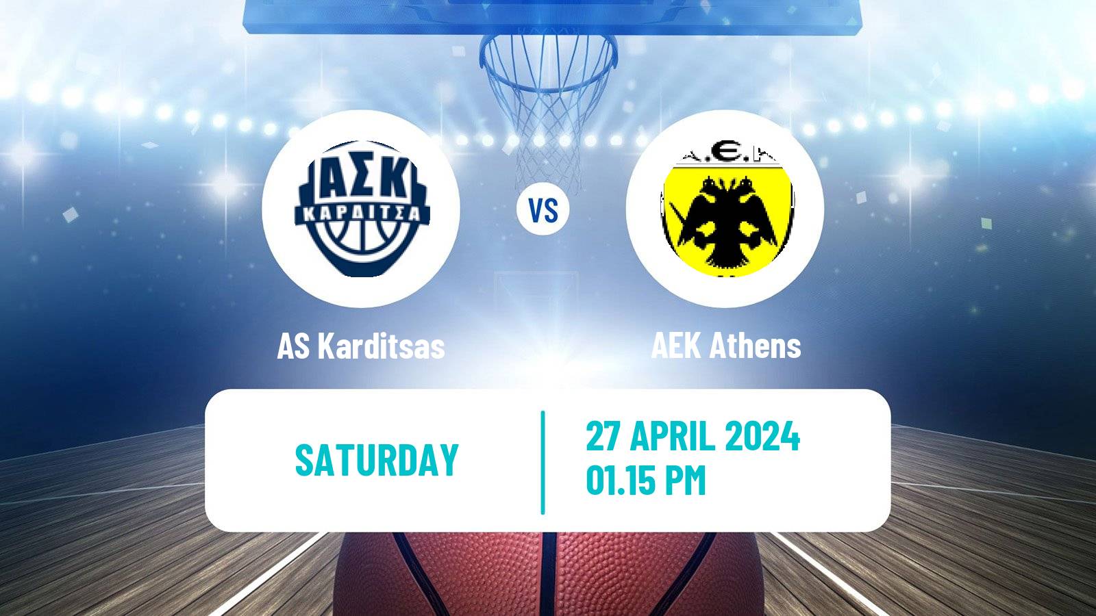 Basketball Greek Basket League A1 Karditsas - AEK Athens