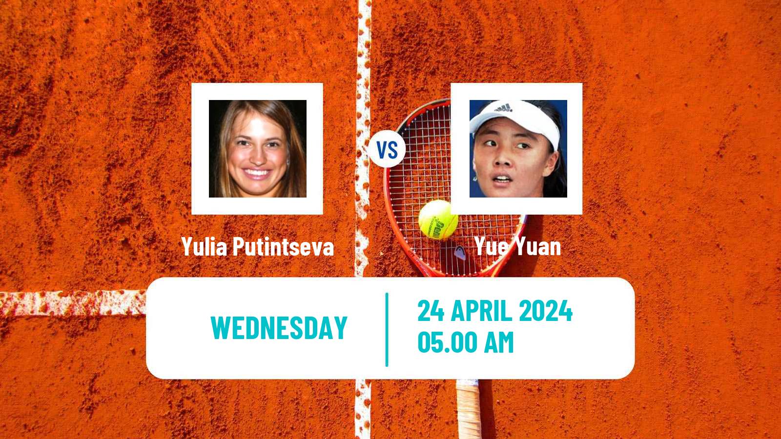 Tennis WTA Madrid Yulia Putintseva - Yue Yuan
