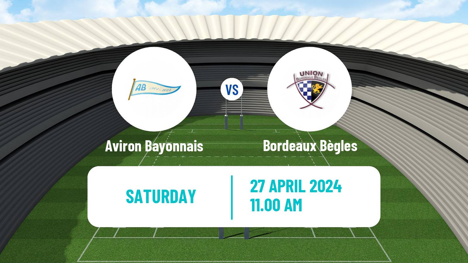 Rugby union French Top 14 Aviron Bayonnais - Bordeaux Bègles