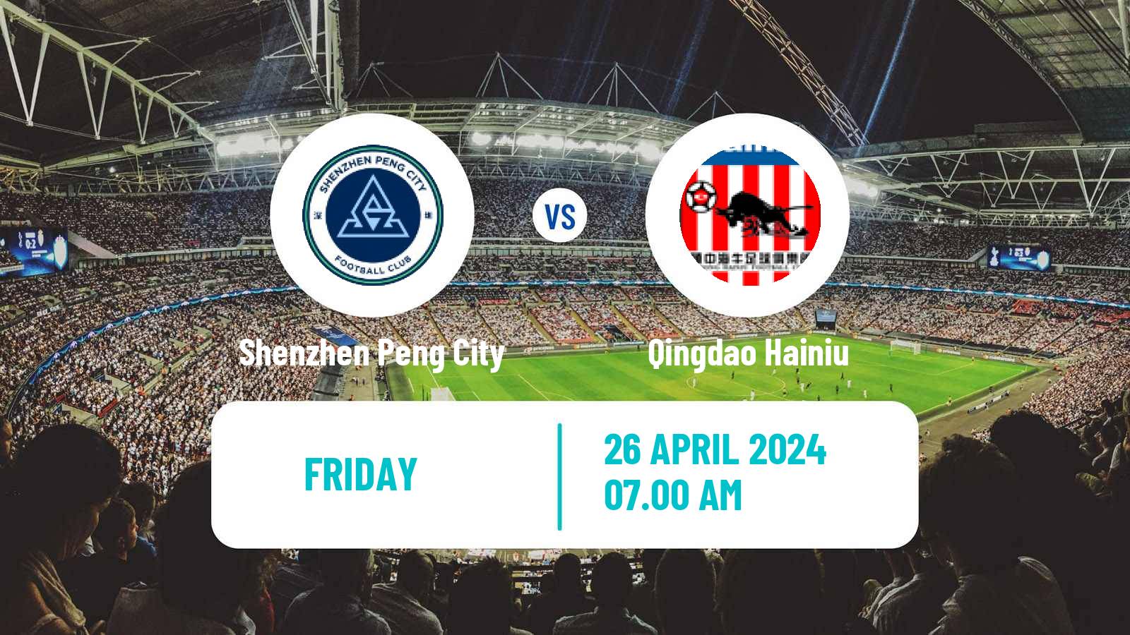 Soccer Chinese Super League Shenzhen Peng City - Qingdao Hainiu