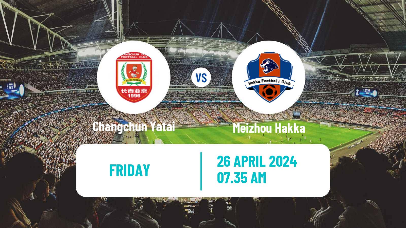 Soccer Chinese Super League Changchun Yatai - Meizhou Hakka