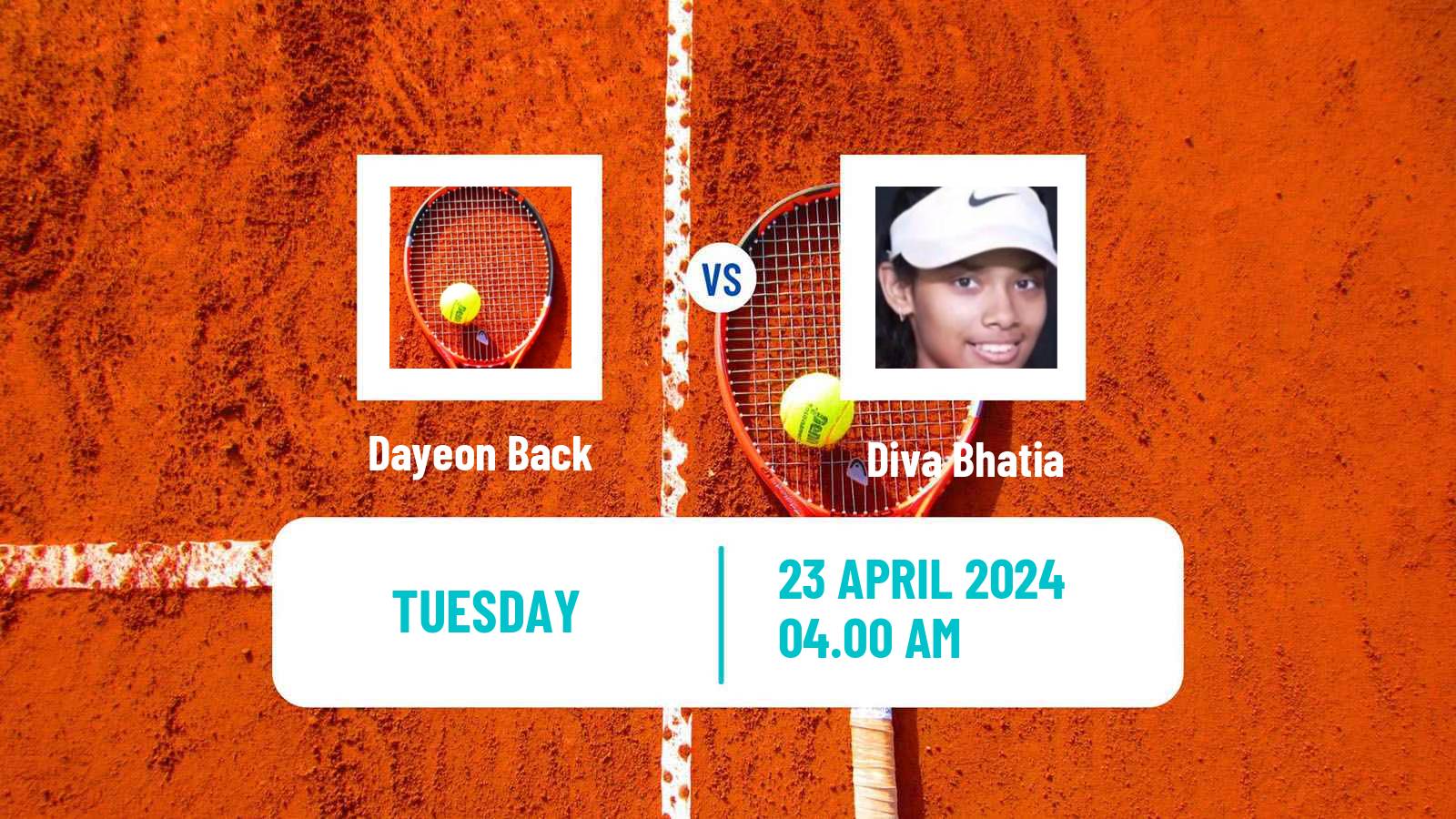 Tennis ITF W15 Monastir 15 Women 2024 Dayeon Back - Diva Bhatia