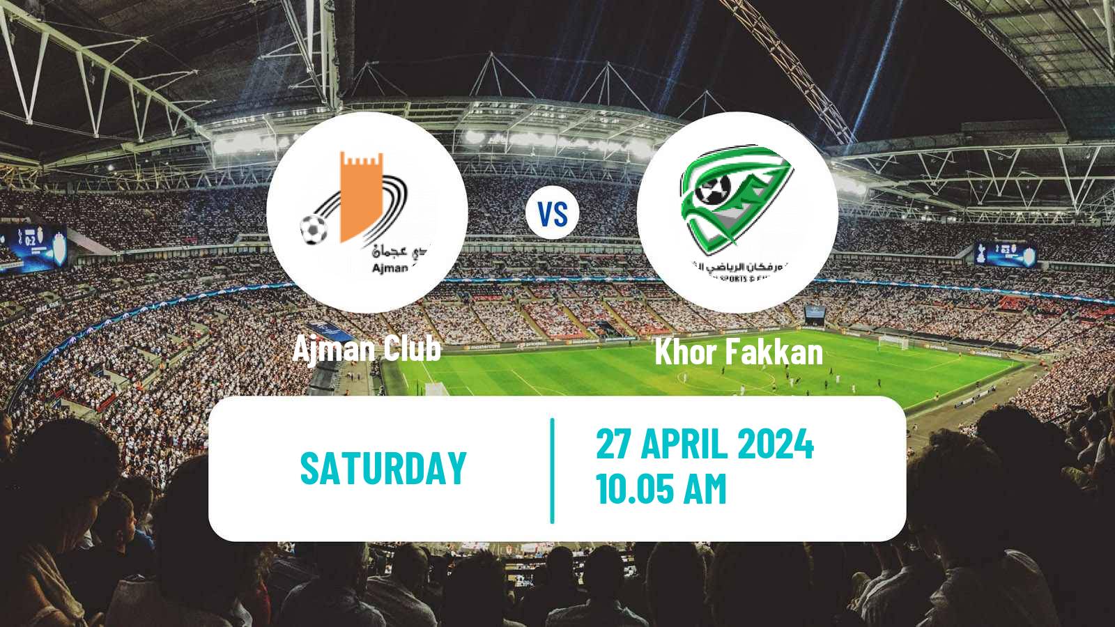 Soccer UAE Football League Ajman Club - Khor Fakkan