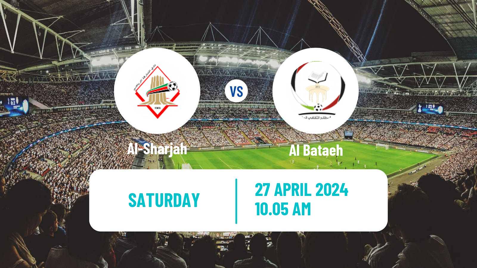 Soccer UAE Football League Al-Sharjah - Al Bataeh
