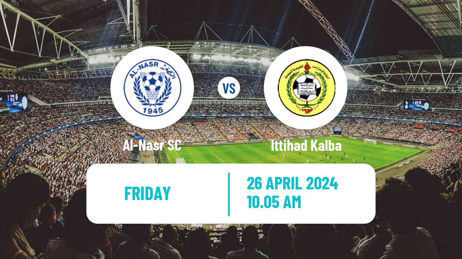 Soccer UAE Football League Al-Nasr - Ittihad Kalba