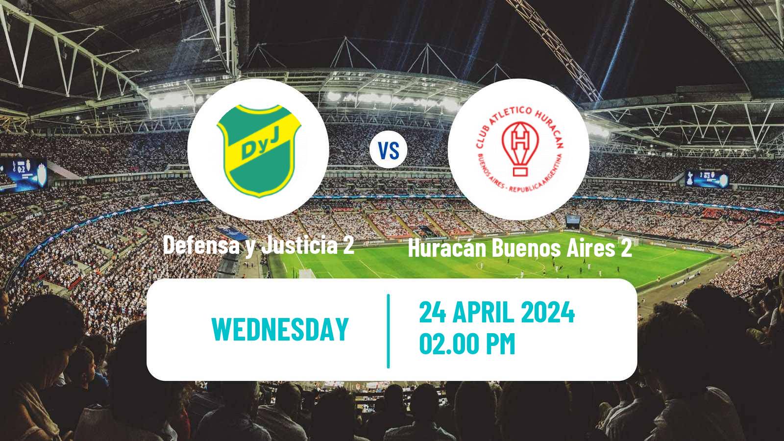 Soccer Argentinian Reserve League Defensa y Justicia 2 - Huracán Buenos Aires 2