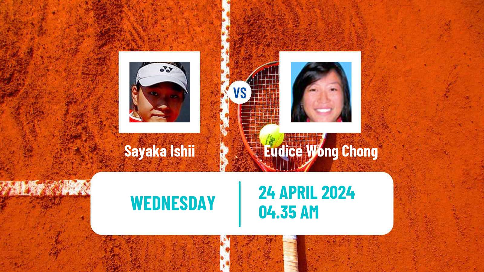 Tennis ITF W100 Tokyo Women Sayaka Ishii - Eudice Wong Chong