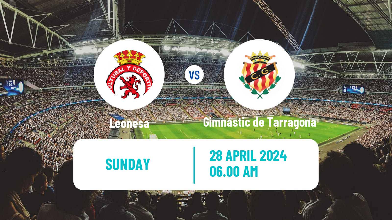 Soccer Spanish Primera RFEF Group 1 Leonesa - Gimnástic de Tarragona