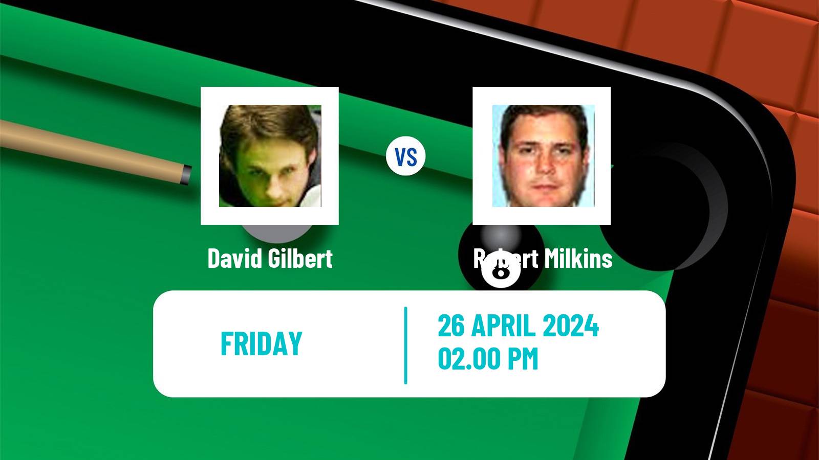 Snooker World Championship David Gilbert - Robert Milkins