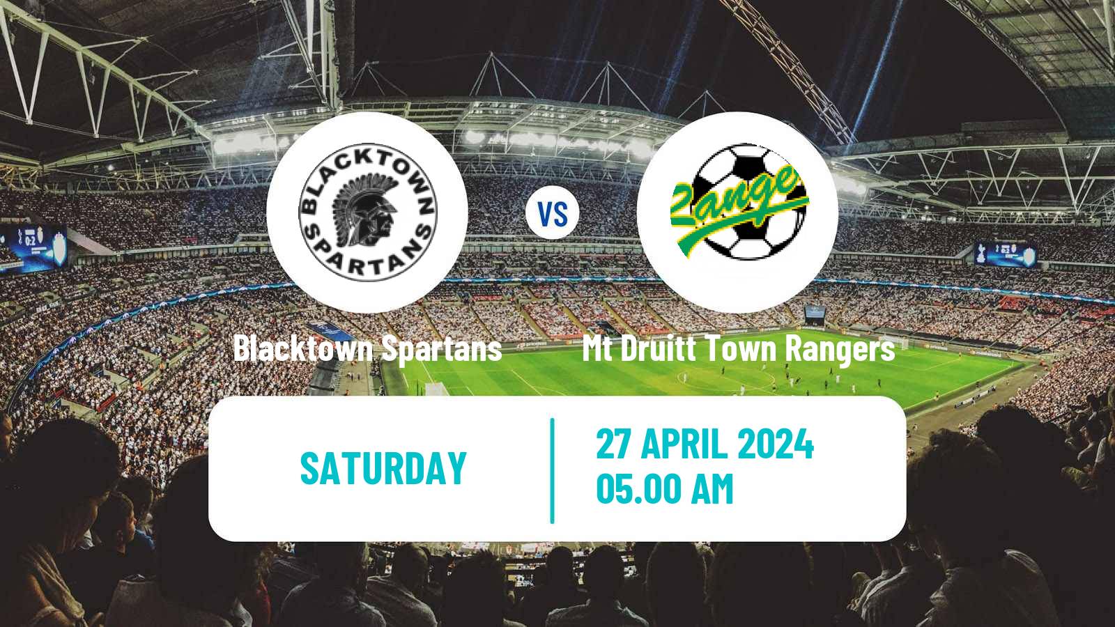 Soccer Australian NSW League One Blacktown Spartans - Mt Druitt Town Rangers