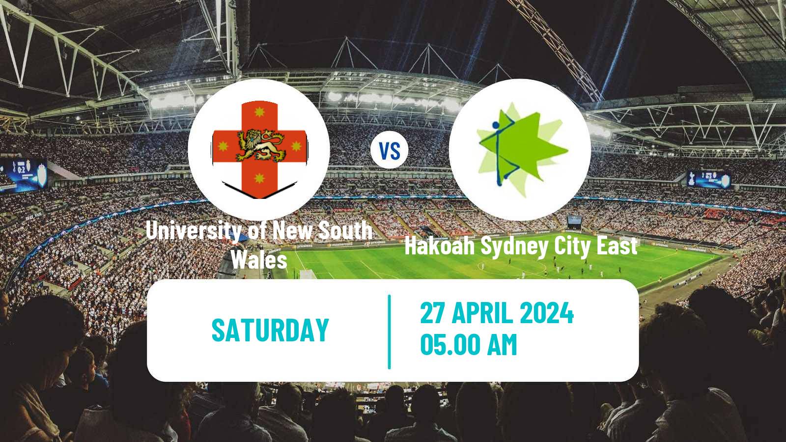 Soccer Australian NSW League One University of New South Wales - Hakoah Sydney City East