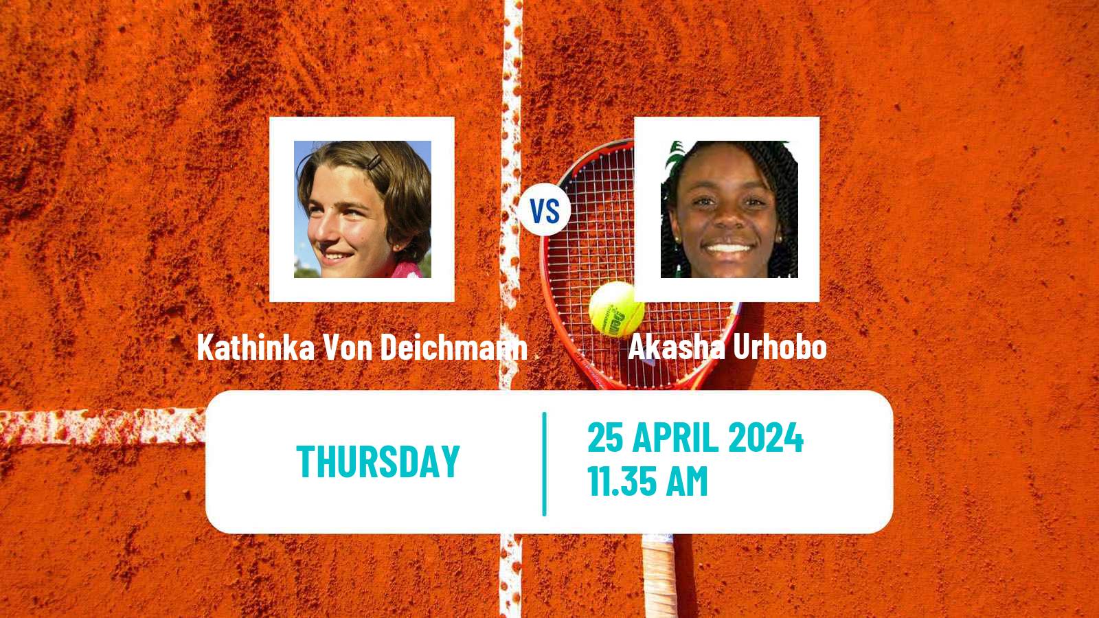 Tennis ITF W75 Charlottesville Va Women Kathinka Von Deichmann - Akasha Urhobo