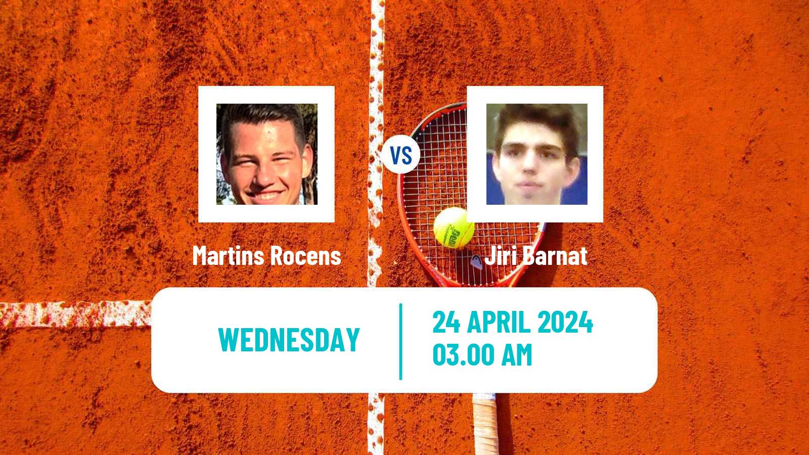 Tennis ITF M15 Antalya 12 Men Martins Rocens - Jiri Barnat