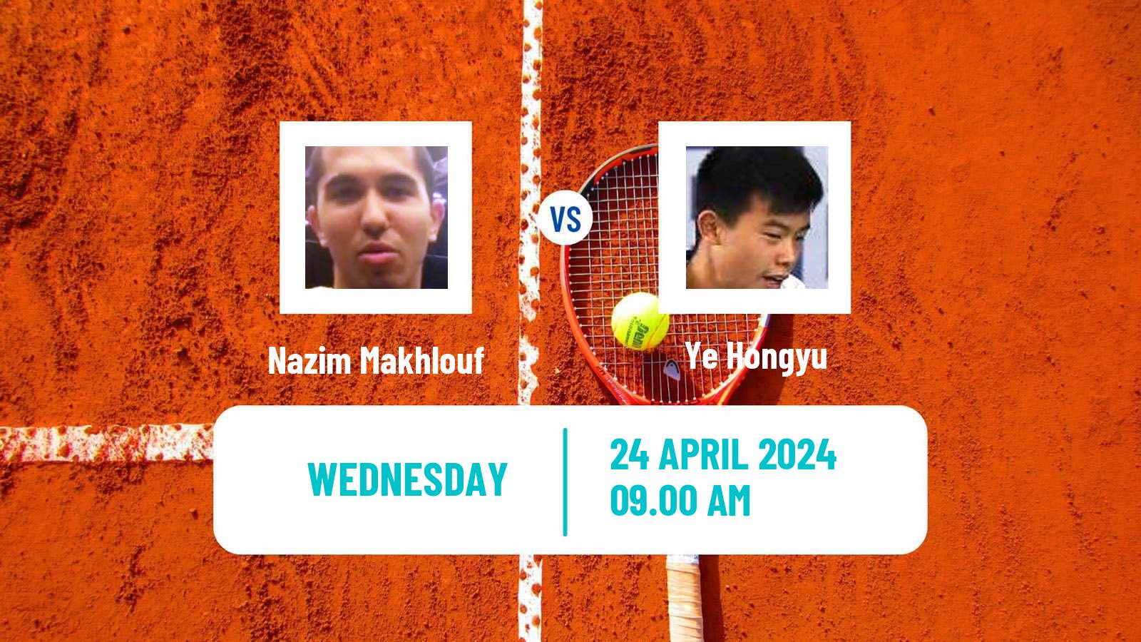 Tennis ITF M15 Monastir 17 Men Nazim Makhlouf - Ye Hongyu