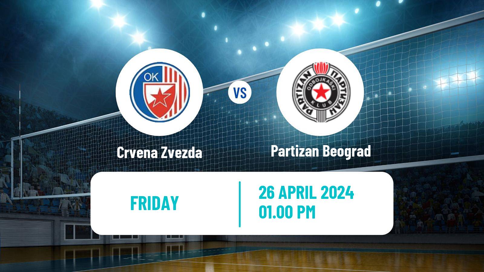 Volleyball Serbian Liga Volleyball Crvena Zvezda - Partizan Beograd