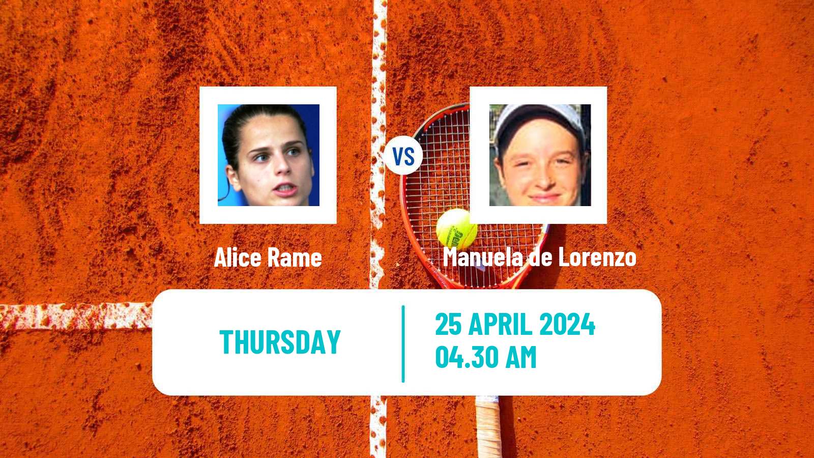 Tennis ITF W35 Hammamet 6 Women Alice Rame - Manuela de Lorenzo