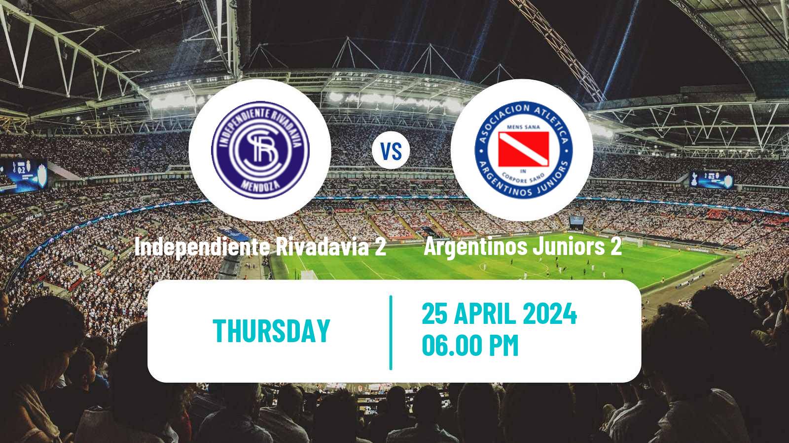 Soccer Argentinian Reserve League Independiente Rivadavia 2 - Argentinos Juniors 2