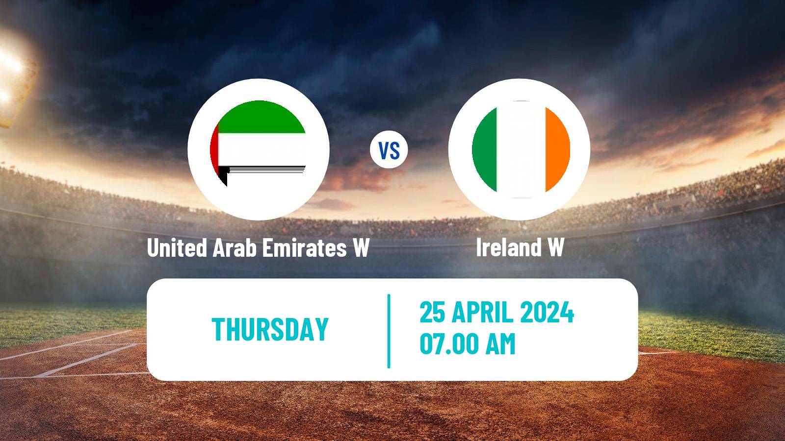 Cricket ICC World Twenty20 Women United Arab Emirates W - Ireland W