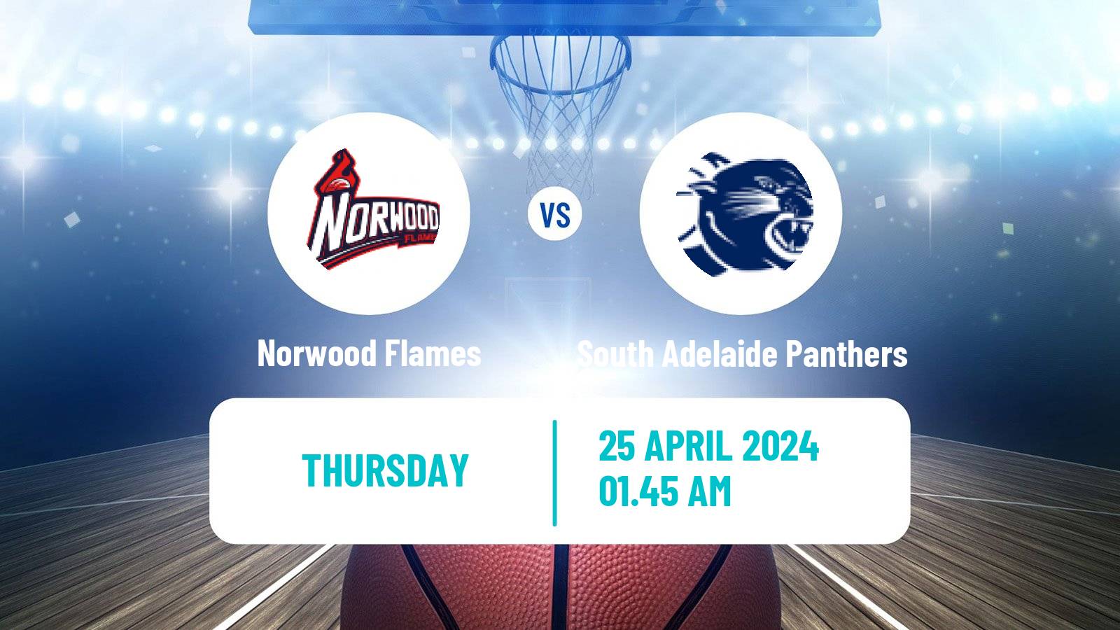 Basketball Australian NBL1 Central Norwood Flames - South Adelaide Panthers