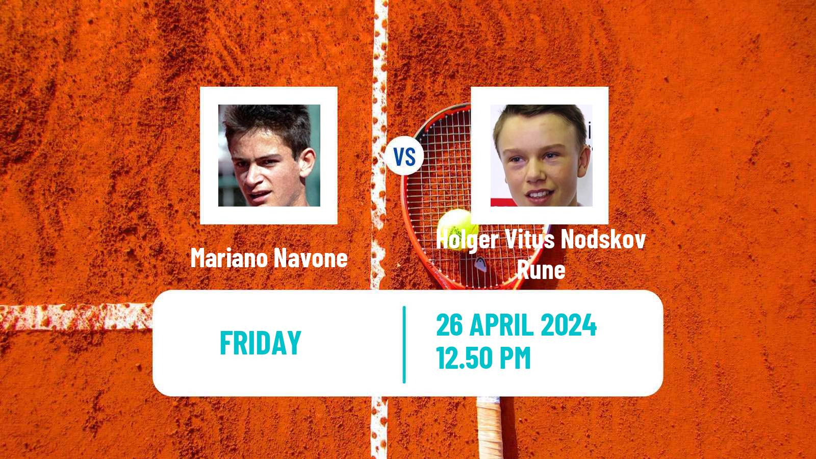 Tennis ATP Madrid Mariano Navone - Holger Vitus Nodskov Rune