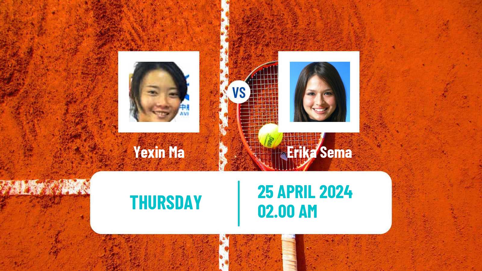 Tennis ITF W100 Tokyo Women Yexin Ma - Erika Sema