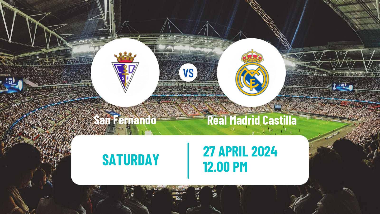 Soccer Spanish Primera RFEF Group 2 San Fernando - Real Madrid Castilla