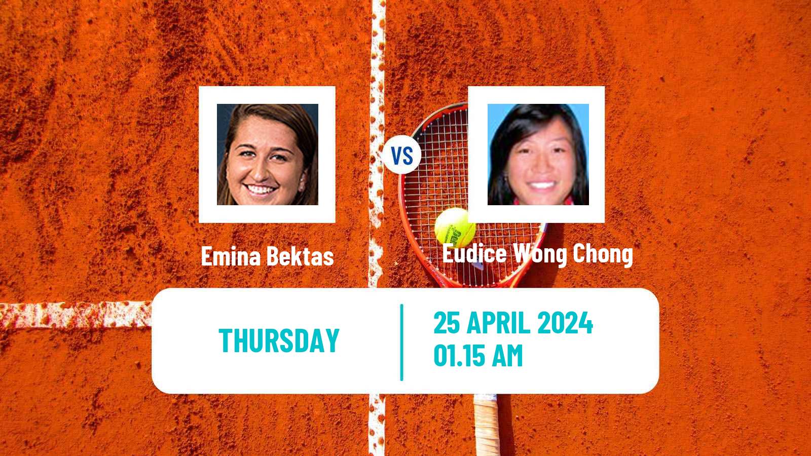 Tennis ITF W100 Tokyo Women Emina Bektas - Eudice Wong Chong
