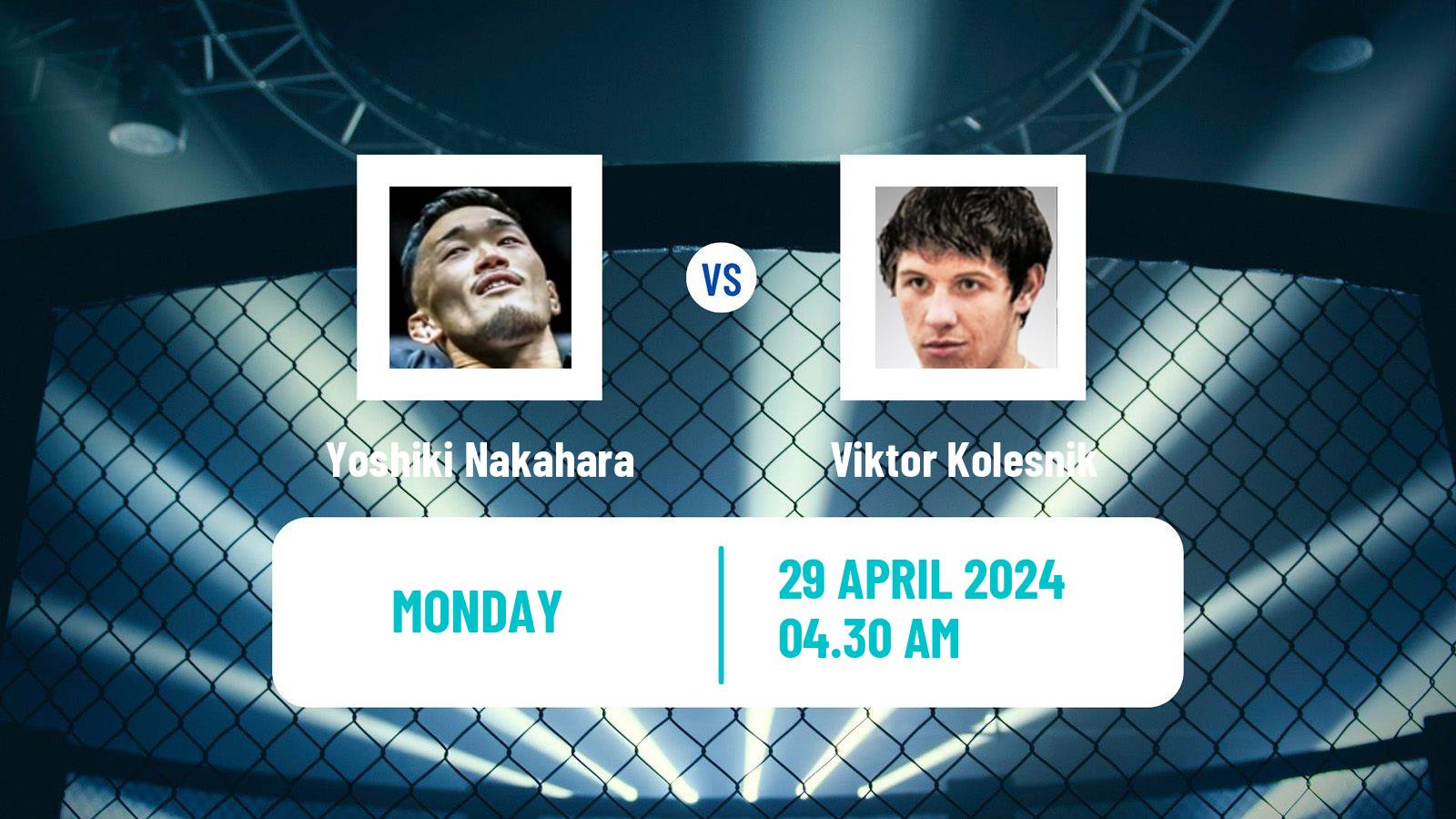 MMA Featherweight Rizin Men Yoshiki Nakahara - Viktor Kolesnik