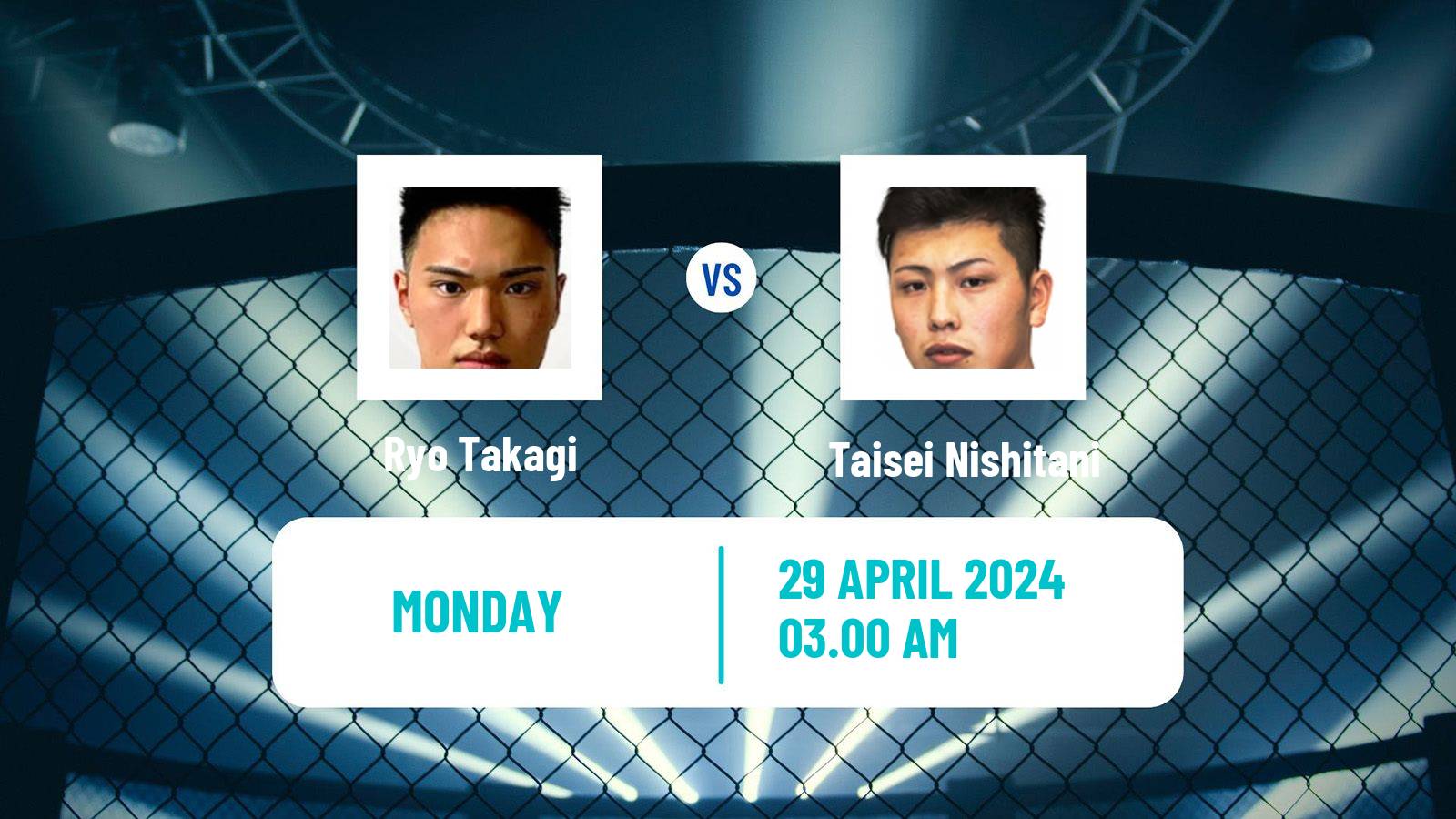 MMA Featherweight Rizin Men Ryo Takagi - Taisei Nishitani