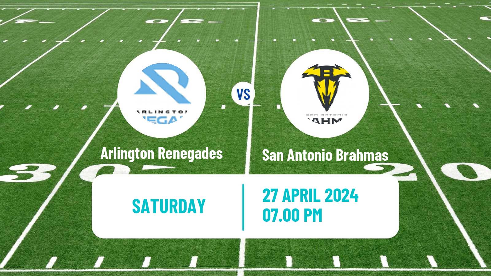 American football UFL Arlington Renegades - San Antonio Brahmas