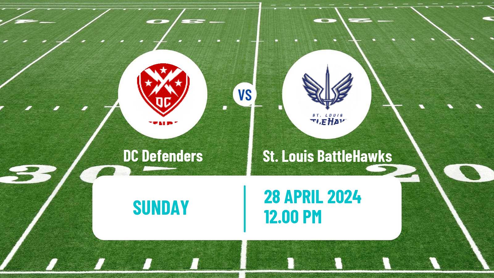 American football UFL DC Defenders - St. Louis BattleHawks