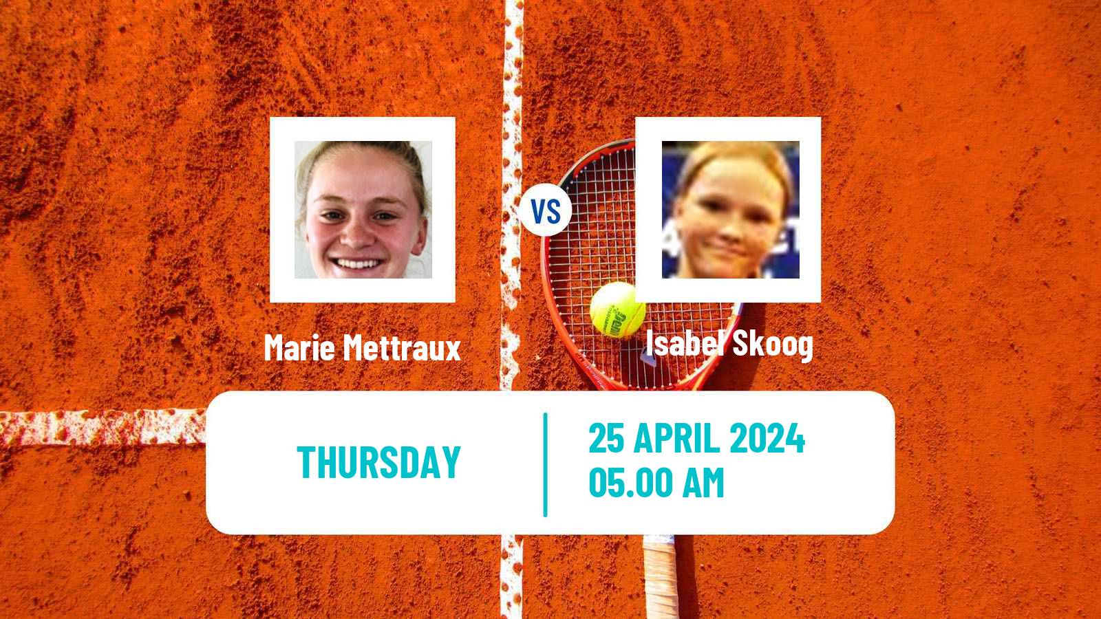 Tennis ITF W15 Telde 4 Women Marie Mettraux - Isabel Skoog