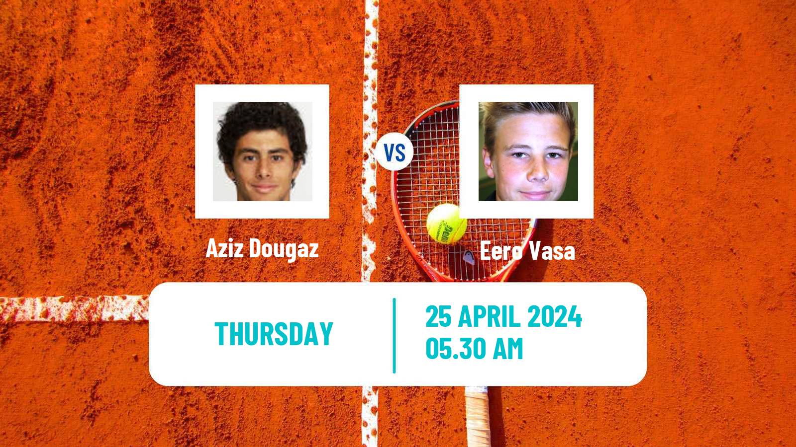 Tennis ITF M25 Angers Men Aziz Dougaz - Eero Vasa