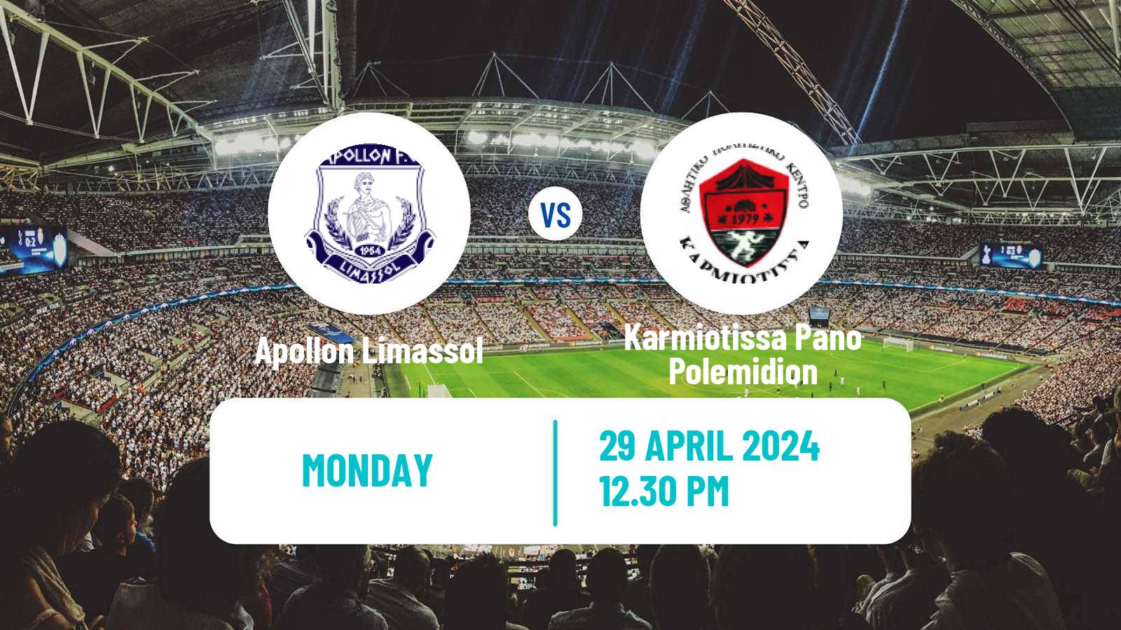 Soccer Cypriot First Division Apollon Limassol - Karmiotissa Pano Polemidion