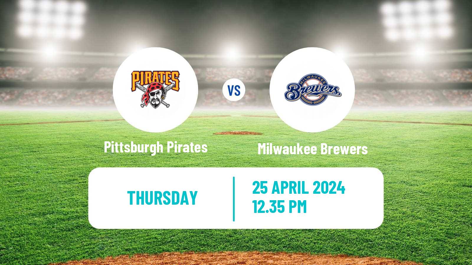 Baseball MLB Pittsburgh Pirates - Milwaukee Brewers
