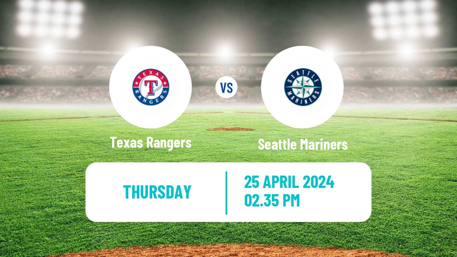 Baseball MLB Texas Rangers - Seattle Mariners