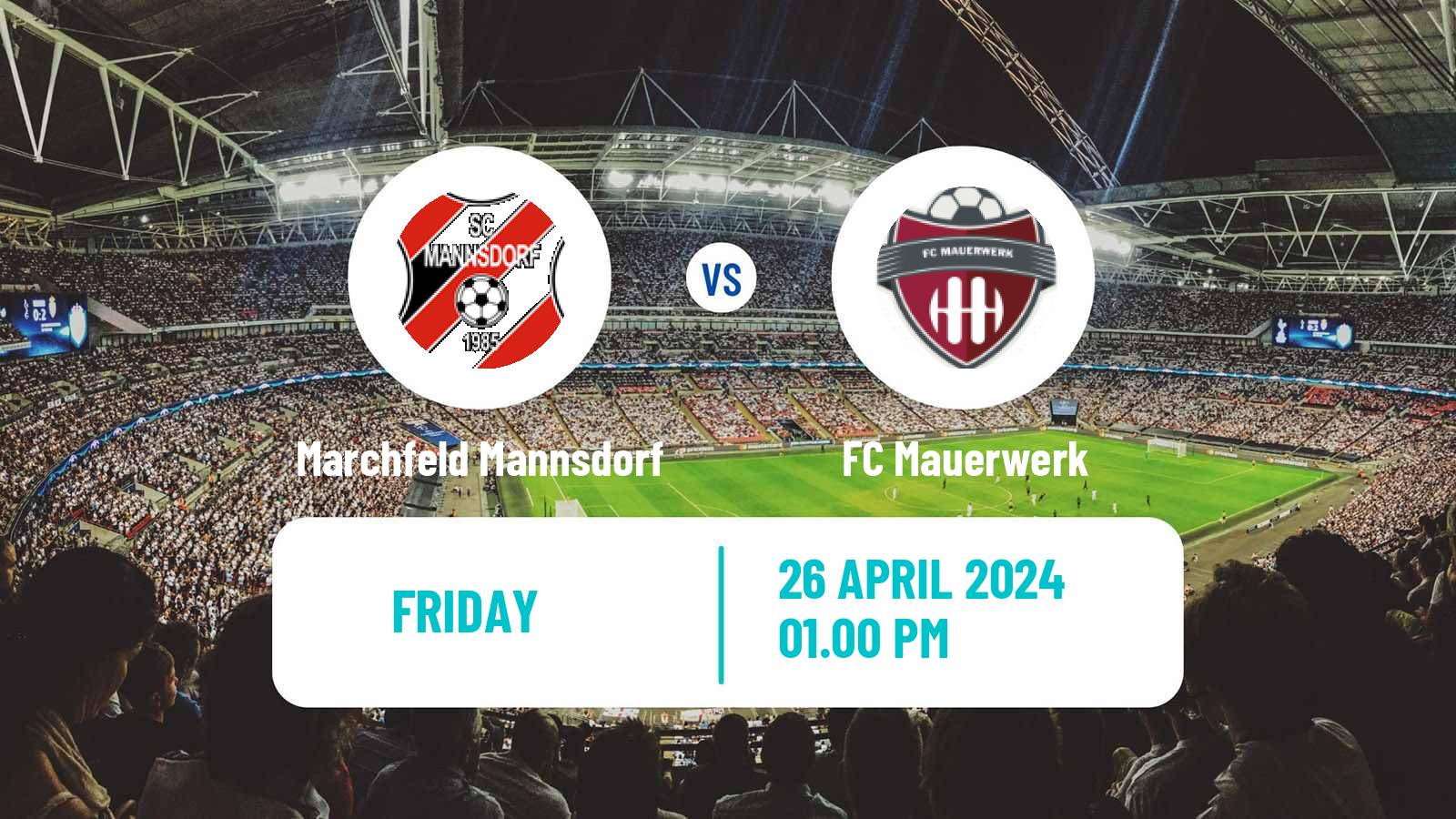 Soccer Austrian Regionalliga East Marchfeld Mannsdorf - Mauerwerk