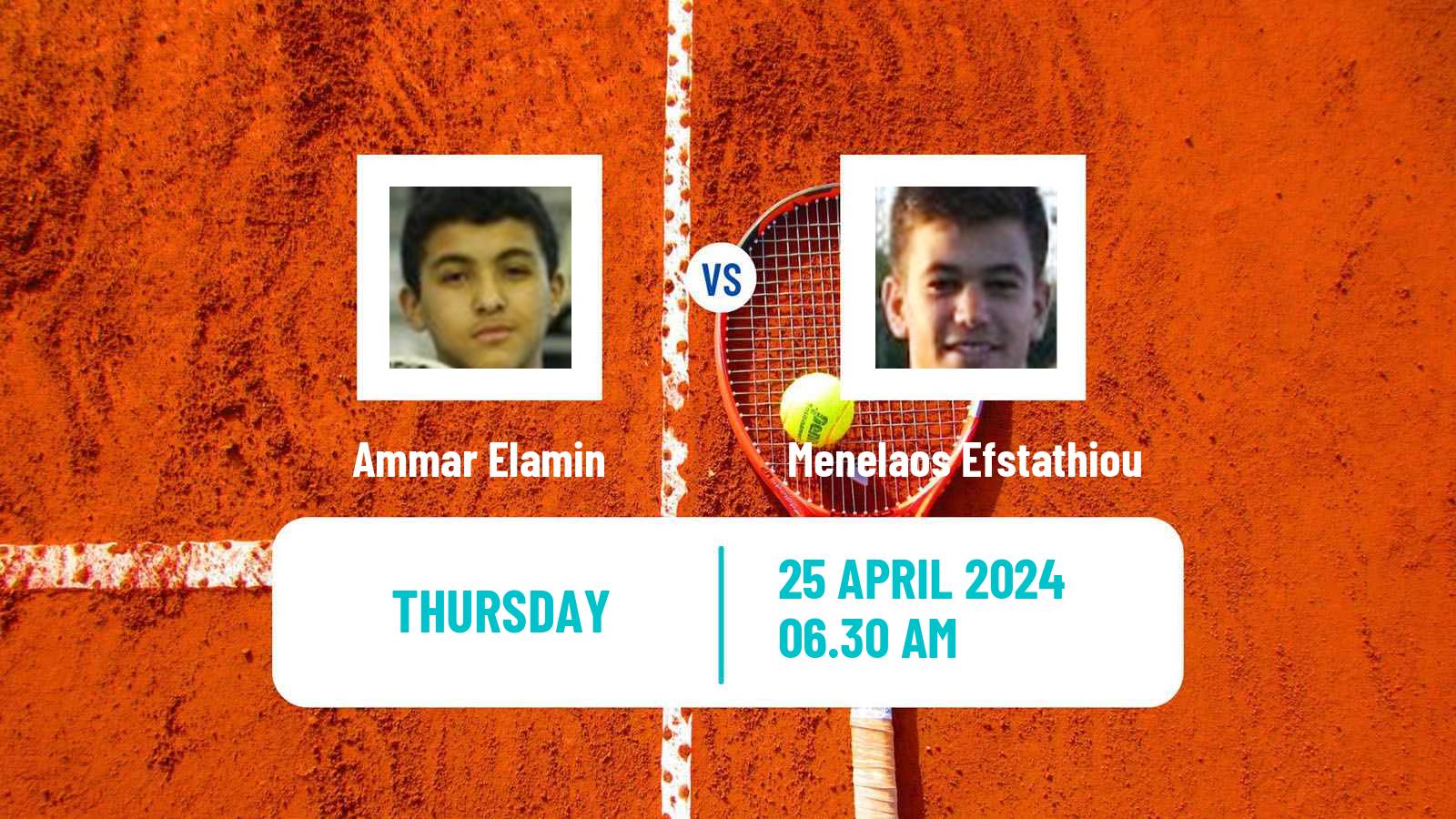 Tennis ITF M15 Monastir 17 Men Ammar Elamin - Menelaos Efstathiou
