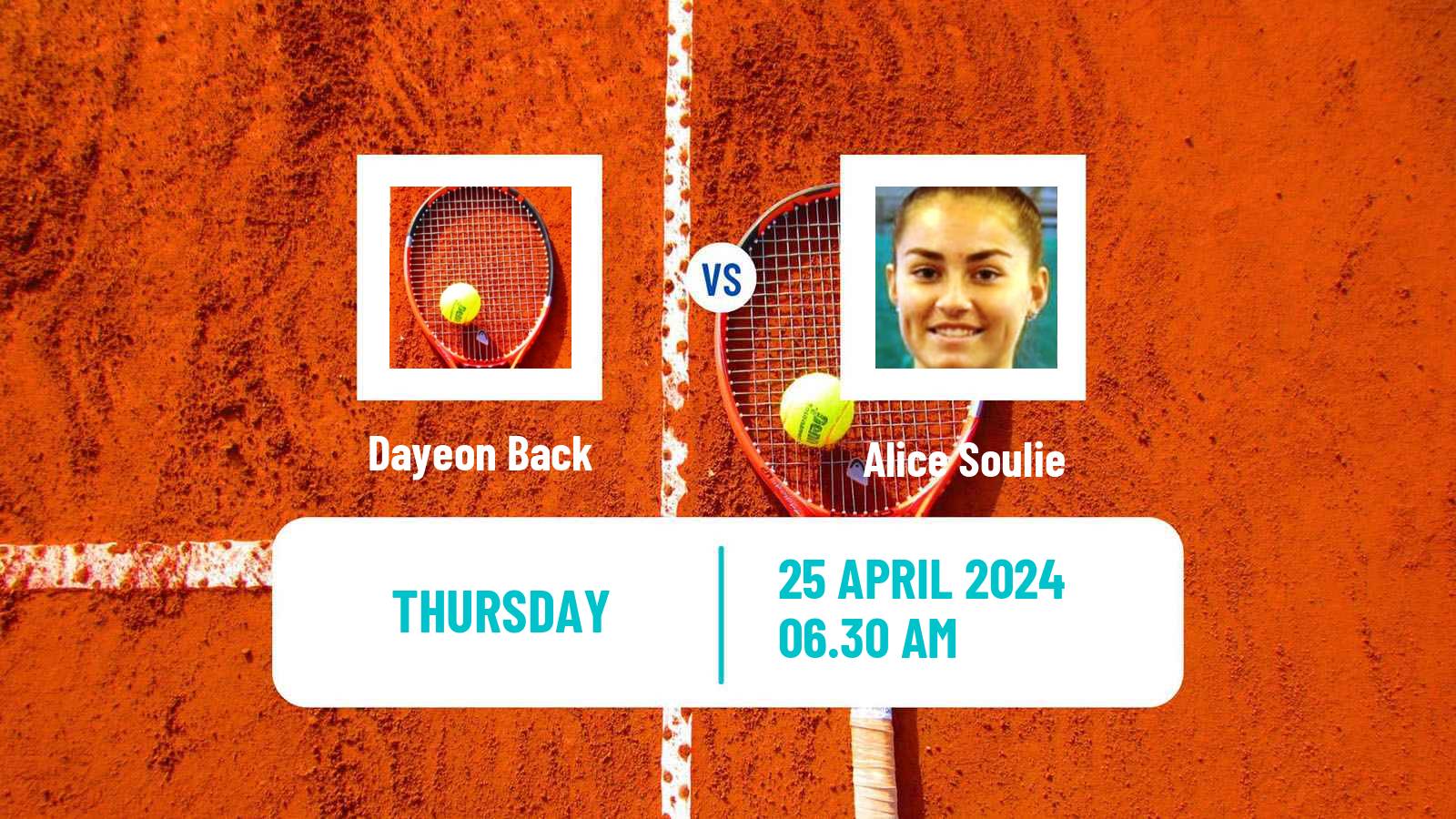 Tennis ITF W15 Monastir 15 Women Dayeon Back - Alice Soulie