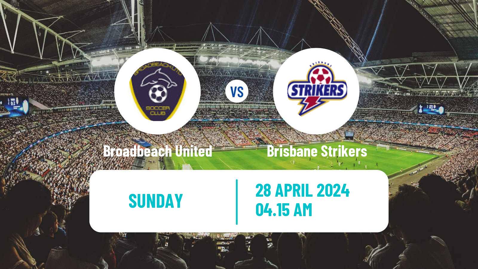 Soccer Australian Queensland Premier League Broadbeach United - Brisbane Strikers