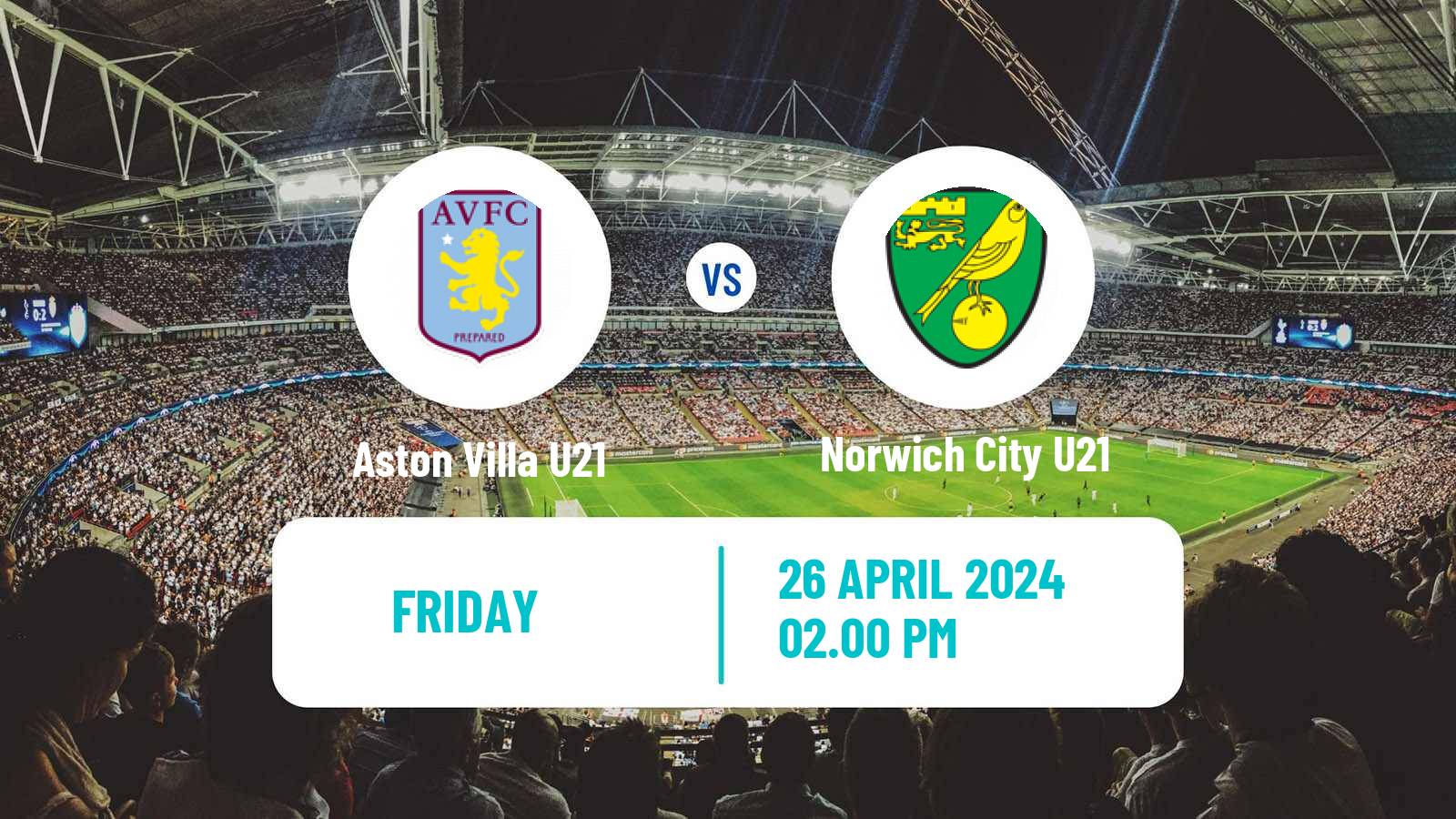 Soccer English Premier League 2 Aston Villa U21 - Norwich City U21