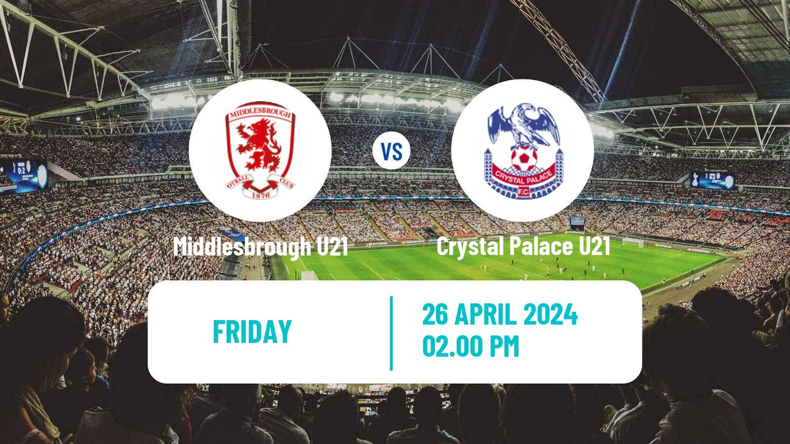Soccer English Premier League 2 Middlesbrough U21 - Crystal Palace U21