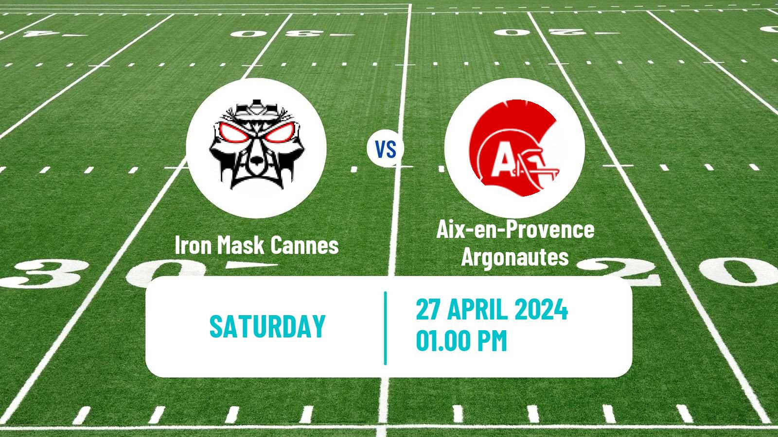 American football French Championnat Elite American Football Iron Mask Cannes - Aix-en-Provence Argonautes